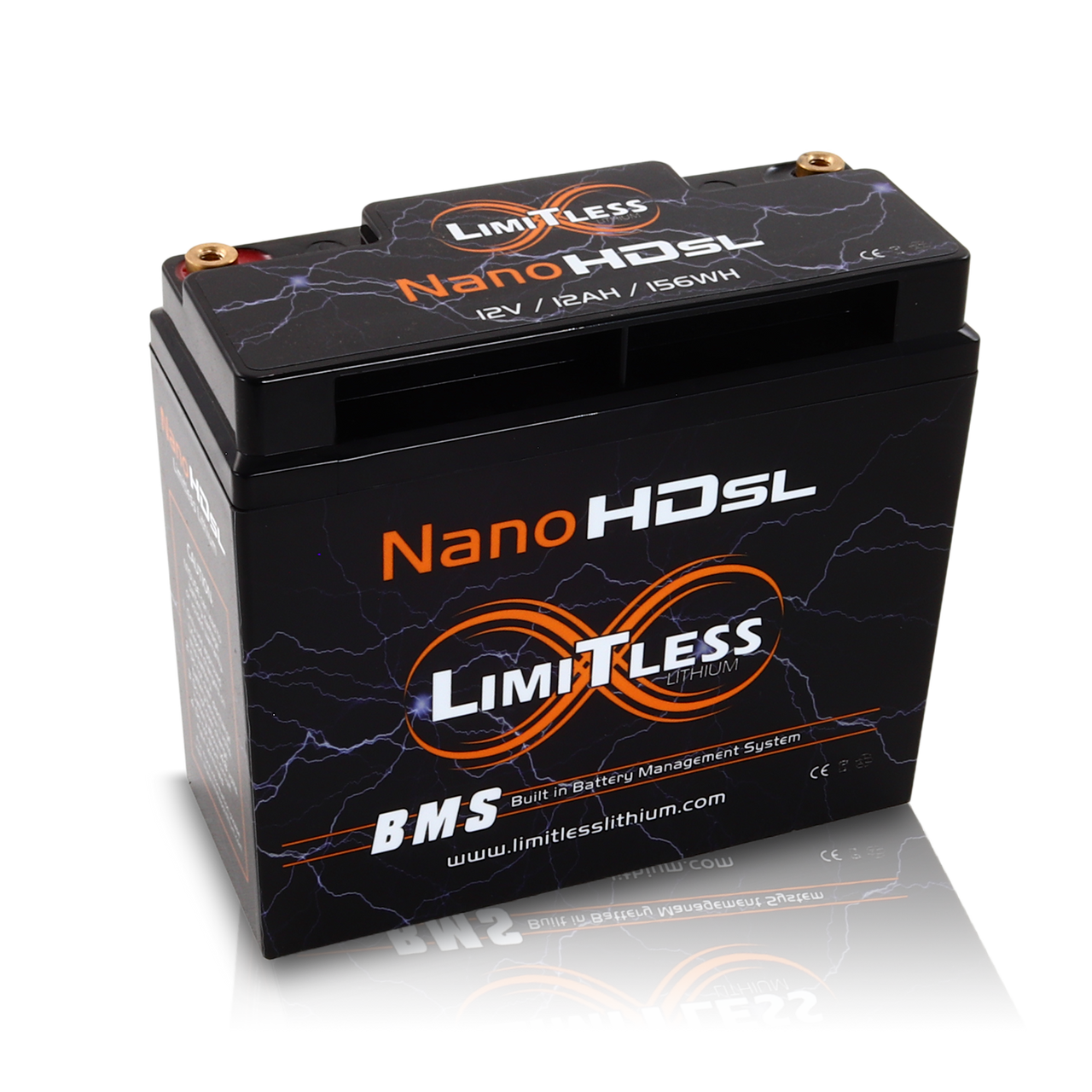 LIMITLESS LITHIUM Nano -HD SL 12AH Motorcycle / Power sports Battery (BCI 20 Case)