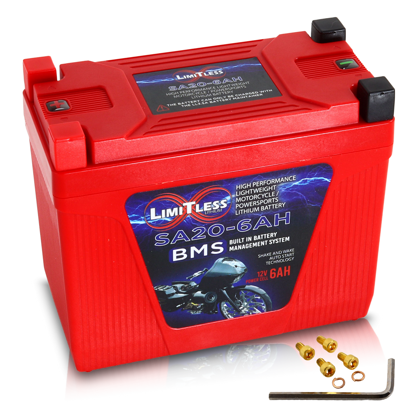 Limitless Lithium Shake Awake 20 Case 6Ah Smart Motorcycle battery