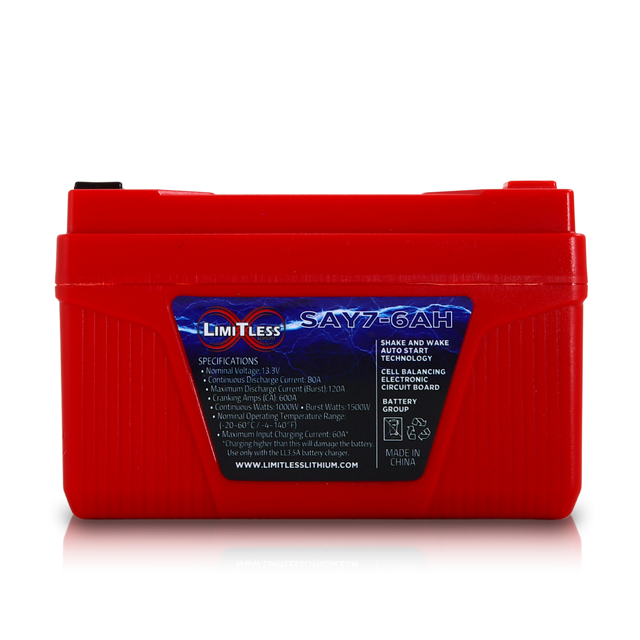 Limitless lithium Shake Awake Y7 Case 6Ah Smart Motorcycle battery