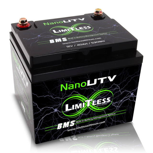 LIMITLESS LITHIUM Nano - UTV / Power sports Battery With 3.5A Battery Maintainer