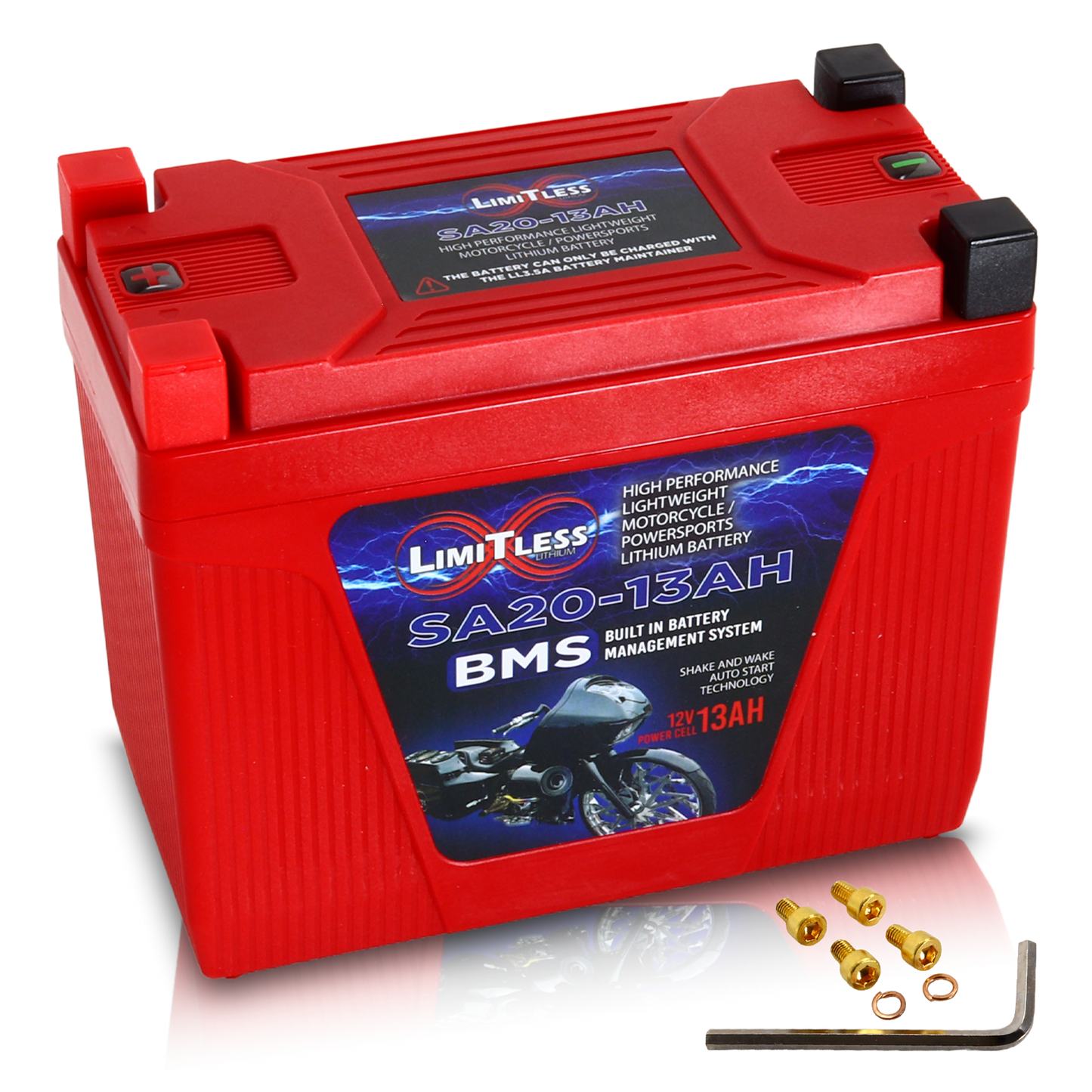 Limitless Lithium Shake Awake 20 Case 13AH Smart Motorcycle battery
