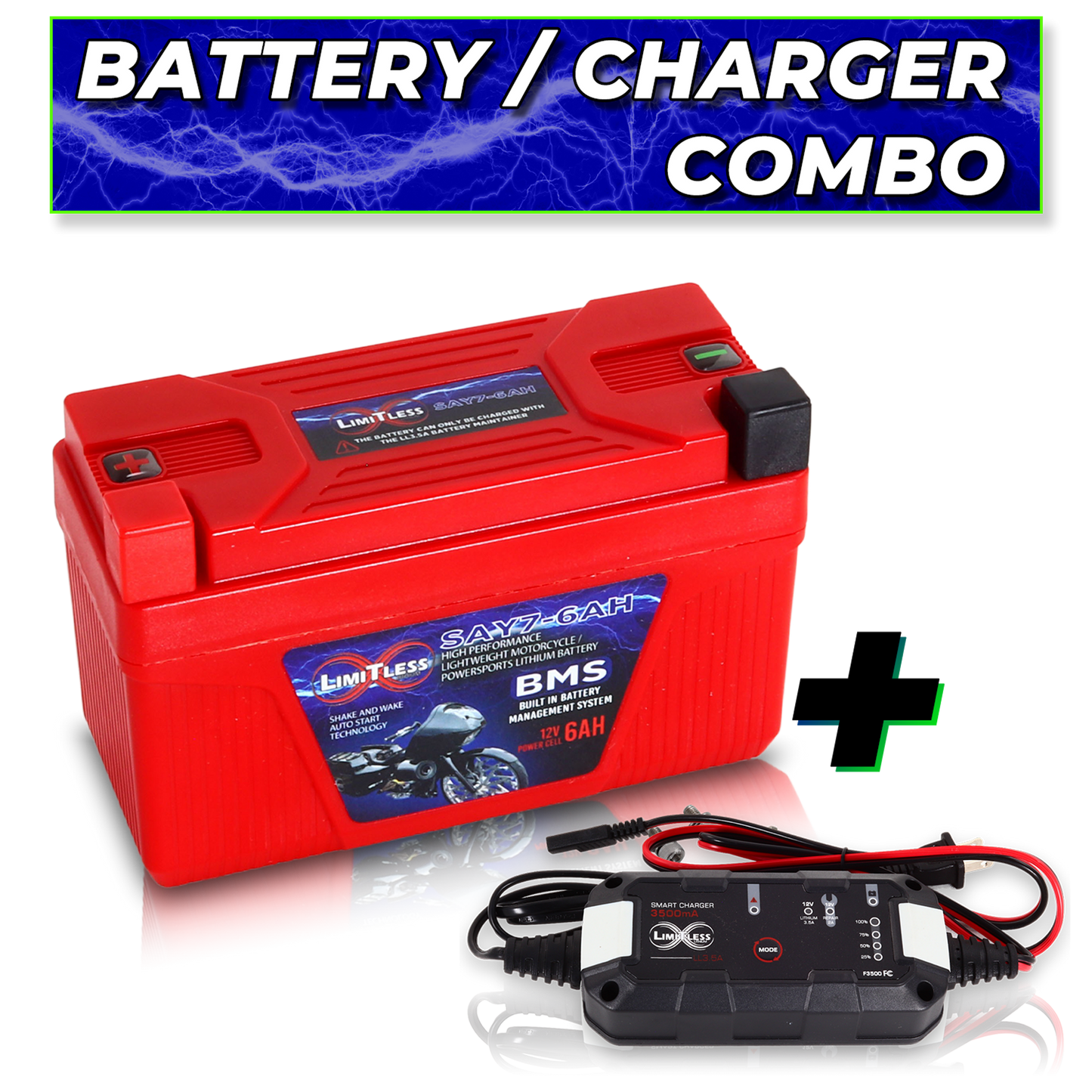 Limitless lithium Shake Awake Y7 Case 6Ah Smart Motorcycle battery